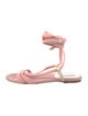 Gabriela Hearst Velvet Floral Print T-Strap Sandals