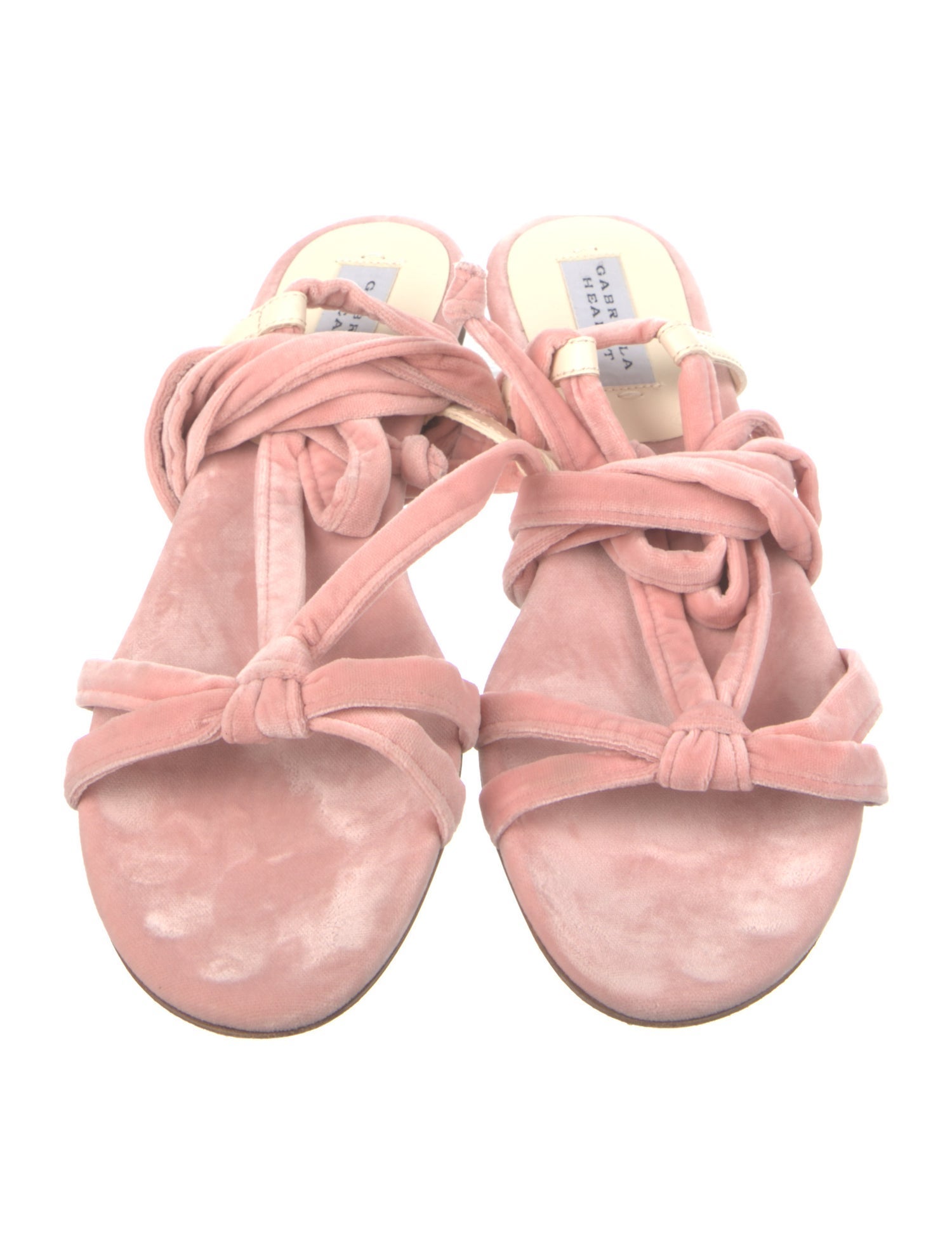 Gabriela Hearst Velvet Floral Print T-Strap Sandals