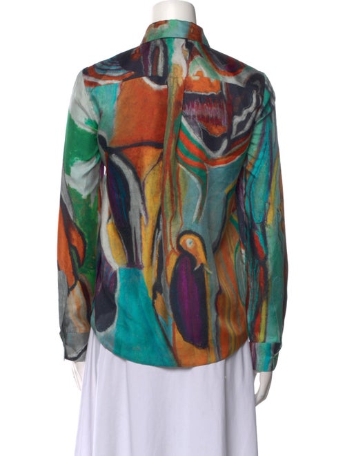 Gabriela Hearst Silk Printed Button-Up Top