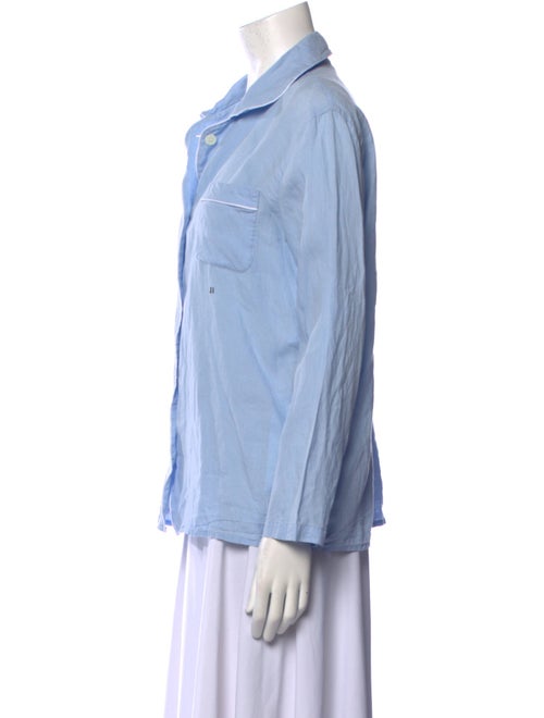Gabriela Hearst Linen Long Sleeve Button-Up Top