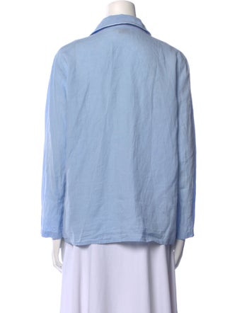 Gabriela Hearst Linen Long Sleeve Button-Up Top
