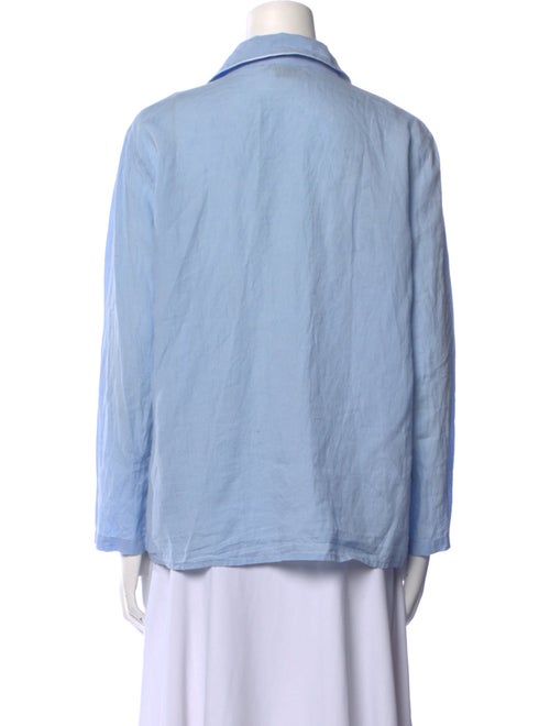 Gabriela Hearst Linen Long Sleeve Button-Up Top