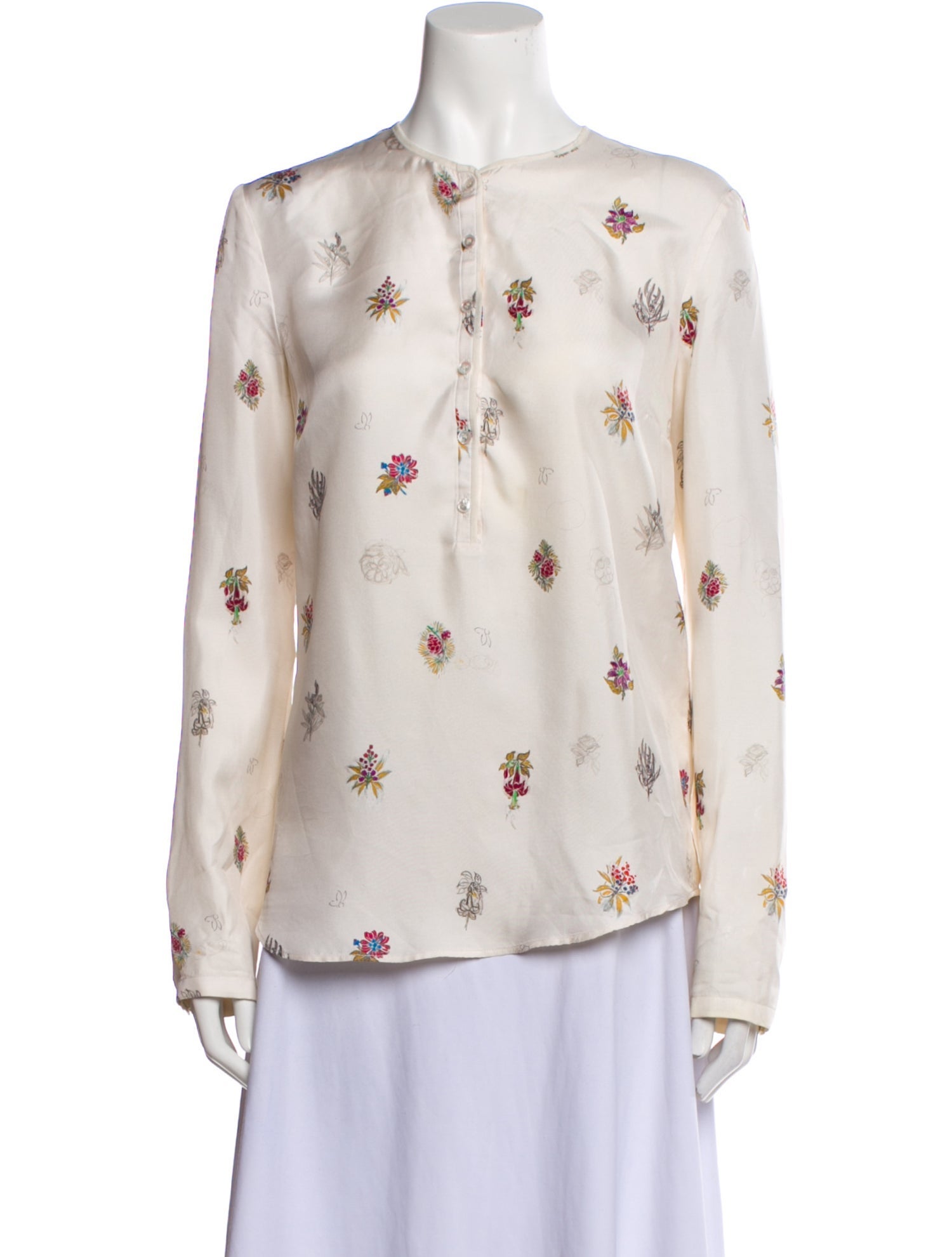 Gabriela Hearst Silk Floral Print Top