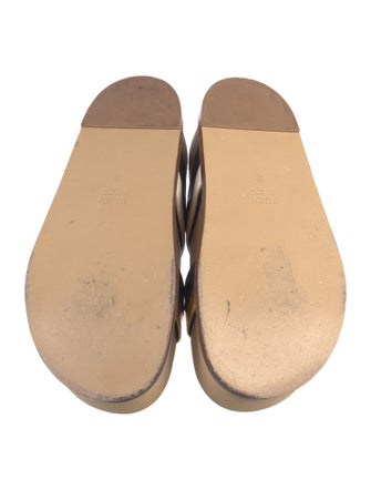 Gabriela Hearst Leather Colorblock Pattern Slides