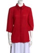 Gabriela Hearst Virgin Wool Three-Quarter Sleeve Button-Up Top