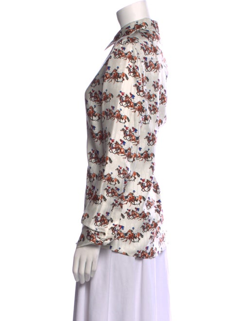 Gabriela Hearst Silk Printed Button-Up Top