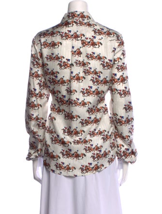 Gabriela Hearst Silk Printed Button-Up Top