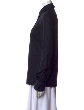 Gabriela Hearst Virgin Wool Long Sleeve Button-Up Top