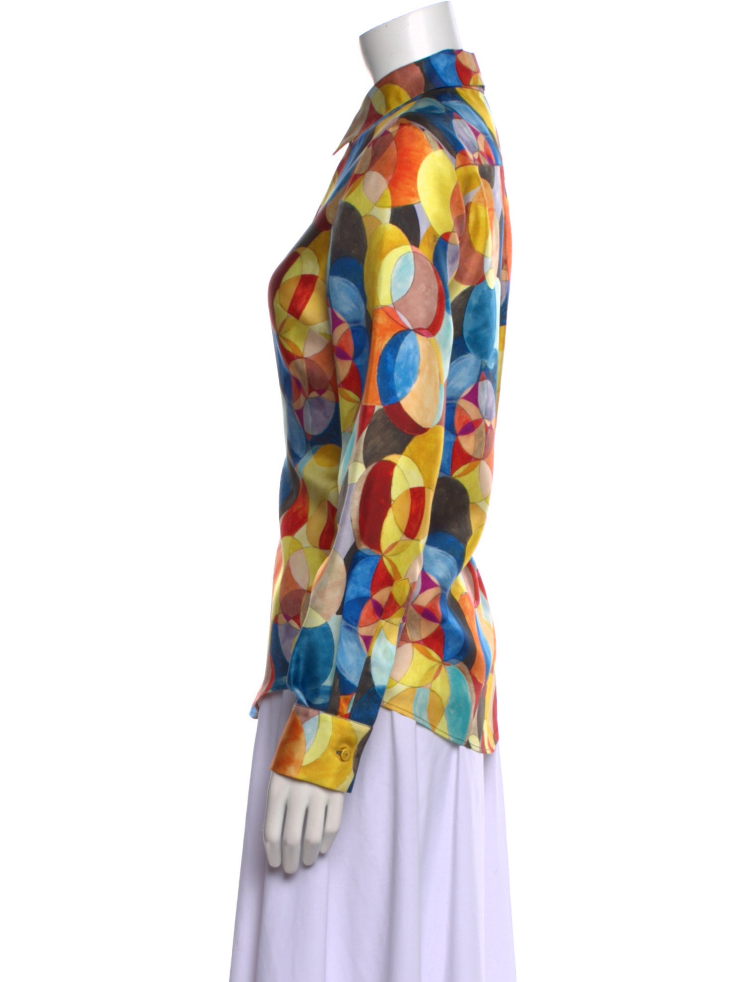 Gabriela Hearst Silk Printed Button-Up Top