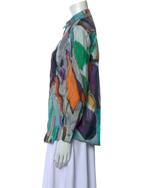 Gabriela Hearst Silk Printed Button-Up Top