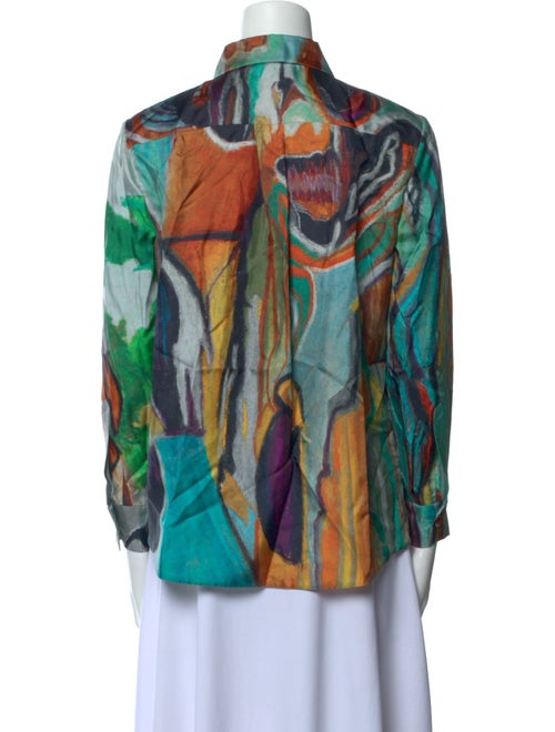 Gabriela Hearst Silk Printed Button-Up Top
