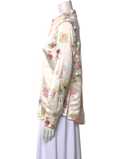 Gabriela Hearst Silk Floral Print Button-Up Top
