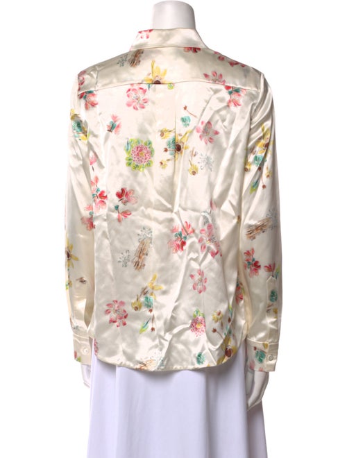 Gabriela Hearst Silk Floral Print Button-Up Top
