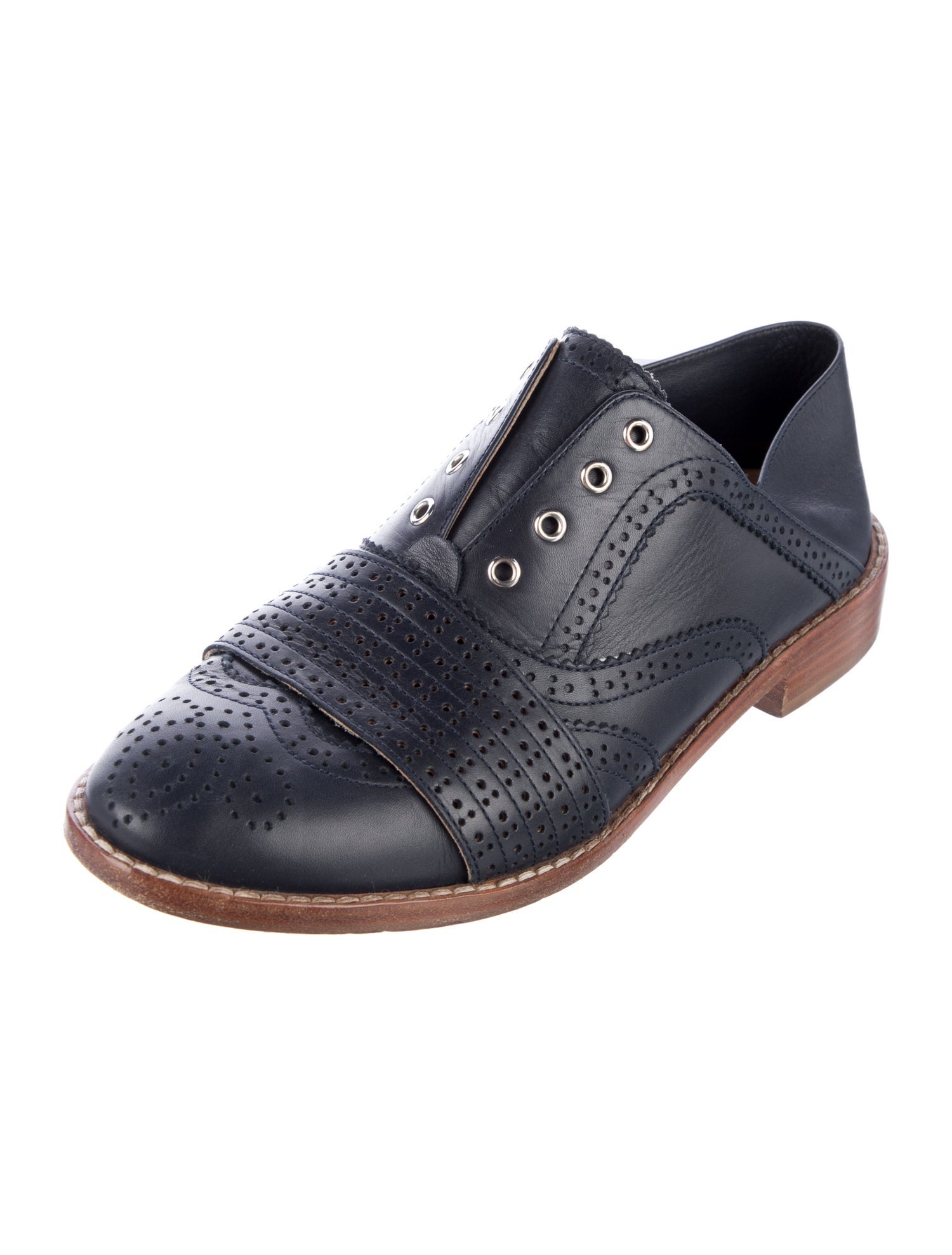 Gabriela Hearst Leather Lasercut Accents Oxfords