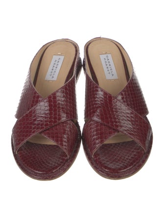 Gabriela Hearst Snakeskin Leather Trim Embellishment Slides