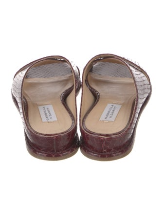 Gabriela Hearst Snakeskin Leather Trim Embellishment Slides