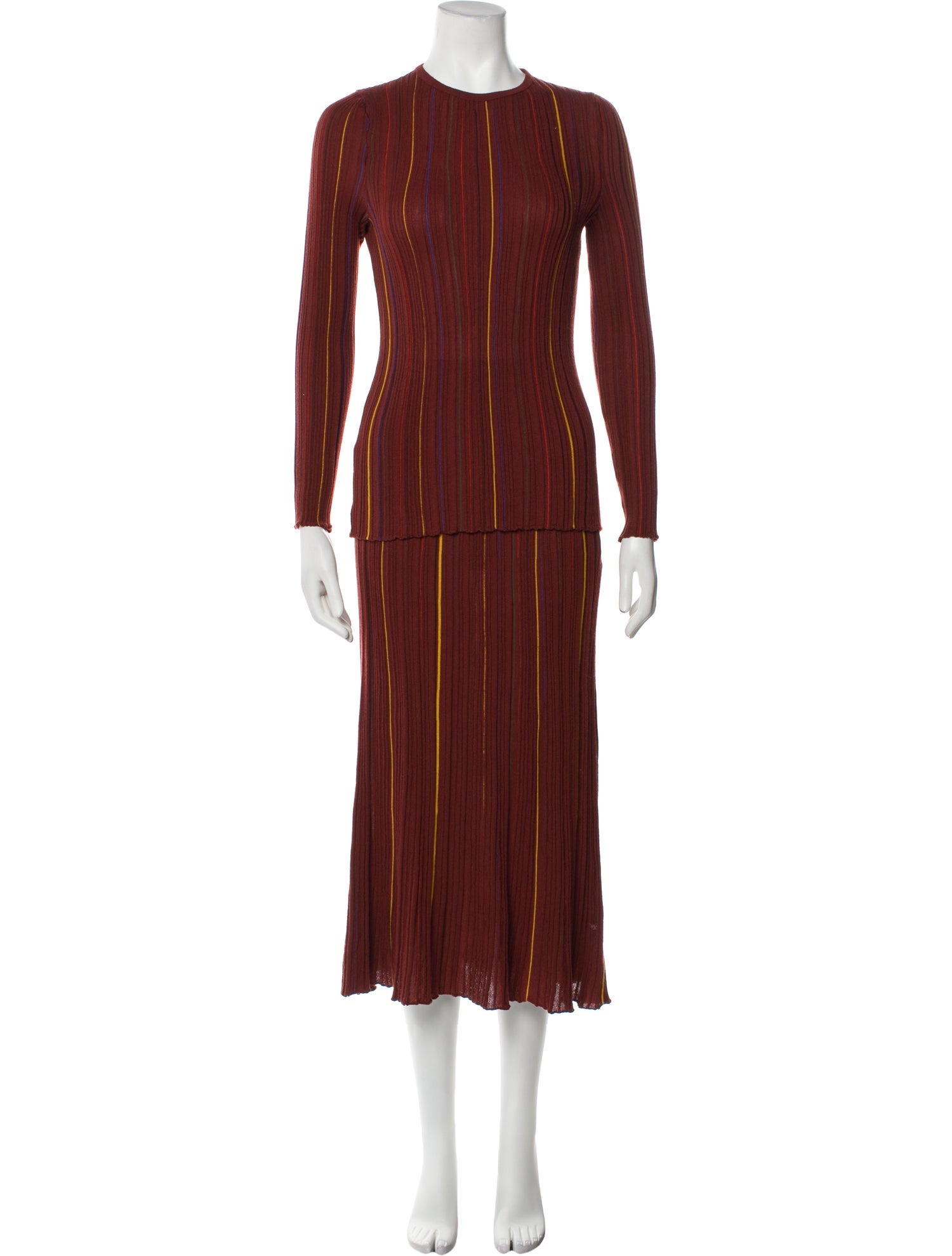Gabriela Hearst Virgin Wool Striped Skirt Set