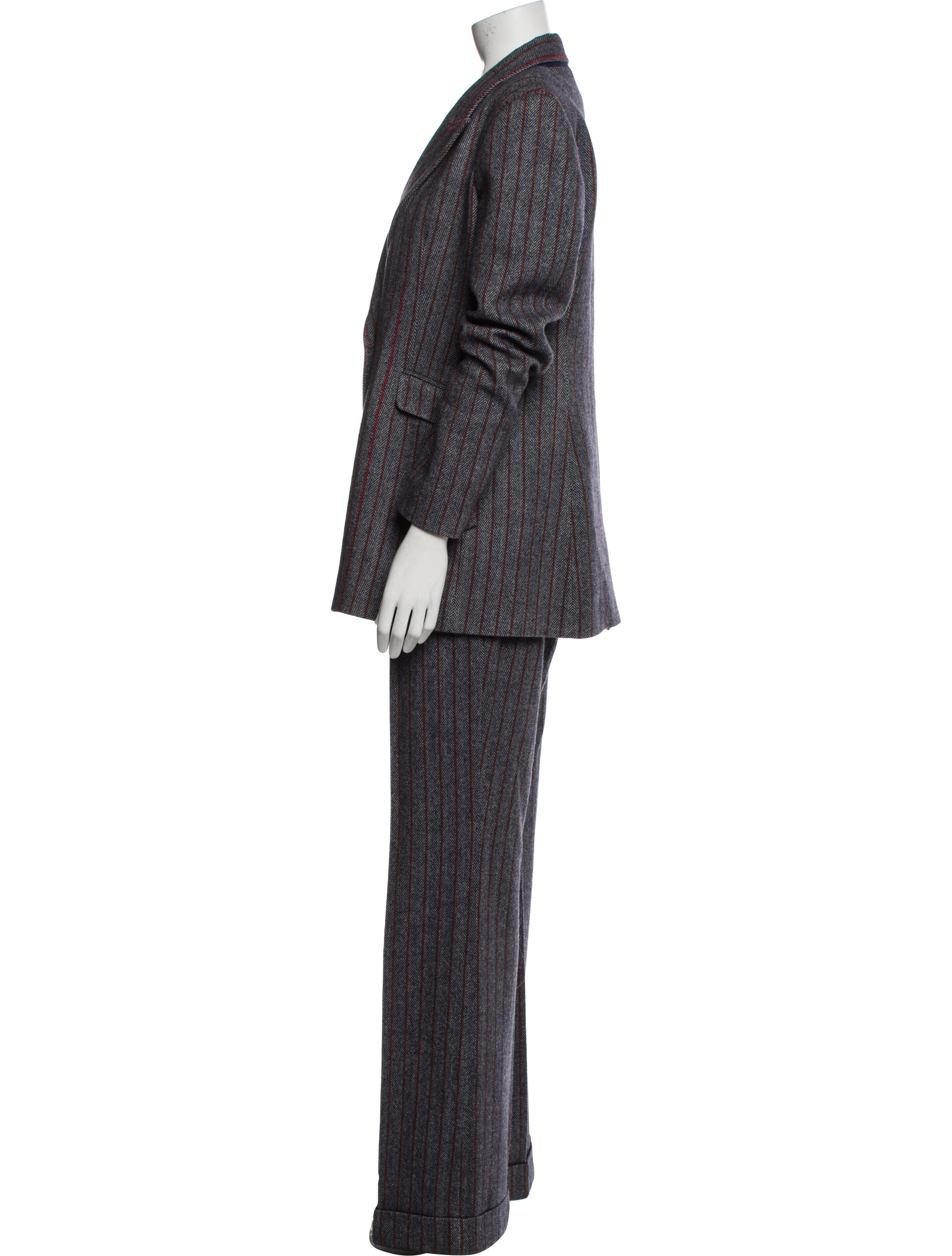 Gabriela Hearst Wool Striped Pantsuit