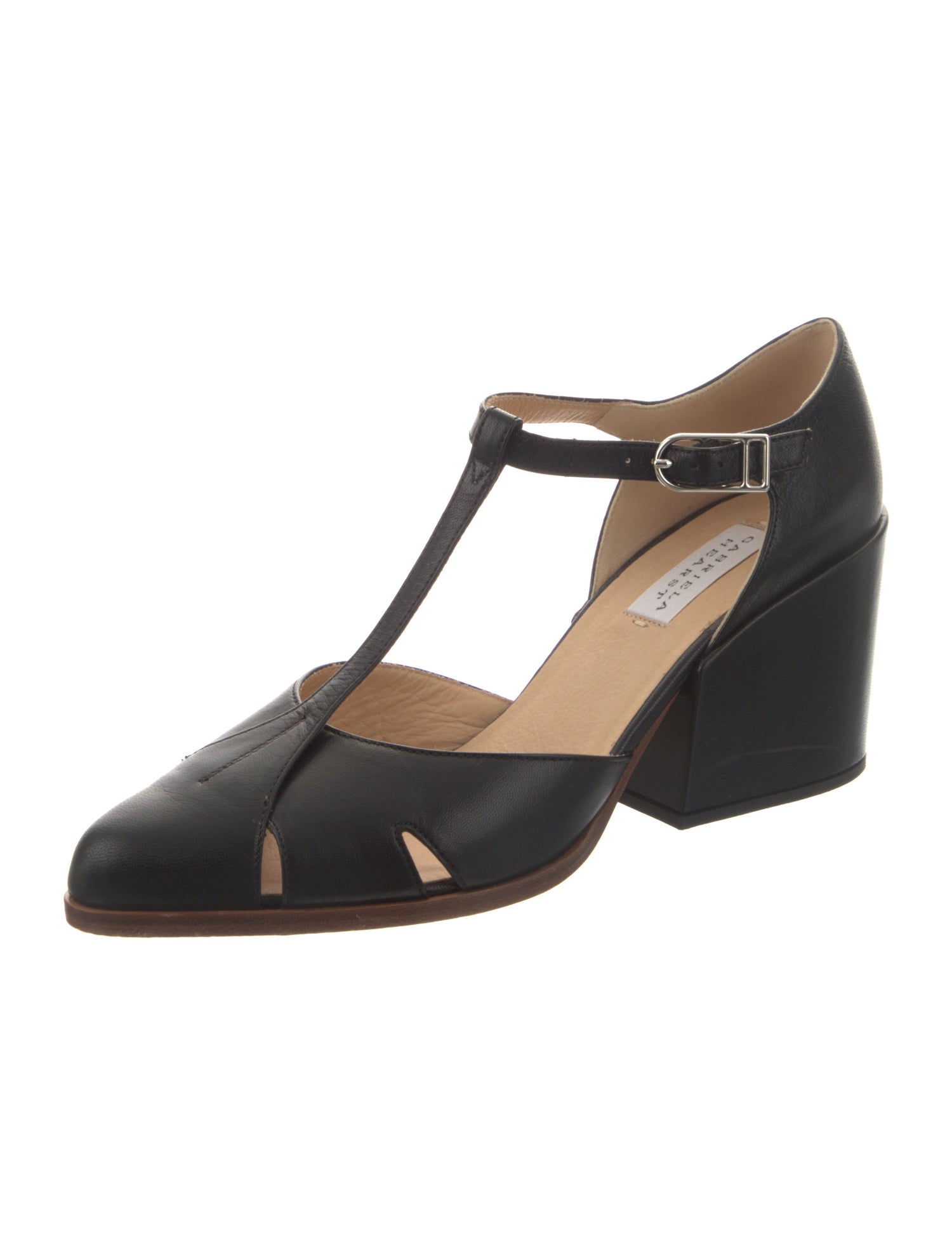 Gabriela Hearst Leather T-Strap Pumps