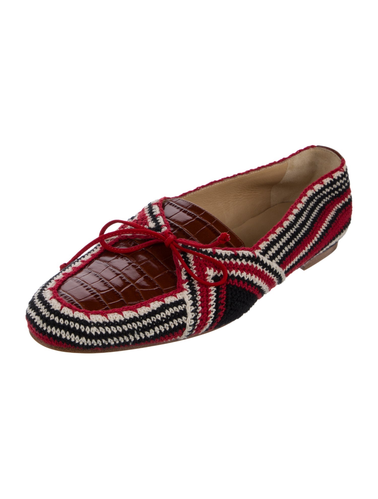 Gabriela Hearst Striped Bow Accents Loafers