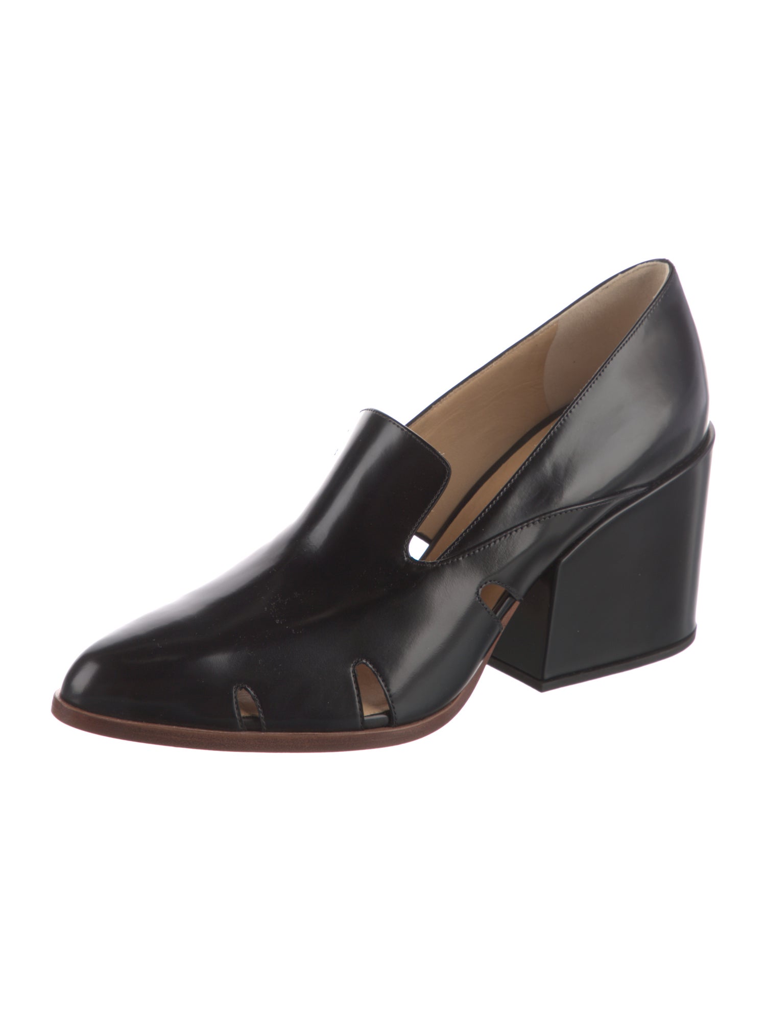 Gabriela Hearst Patent Leather Cutout Accent Pumps