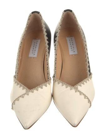 Gabriela Hearst Leather Whipstitch Trim Pumps