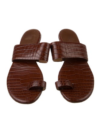 Gabriela Hearst Leather Animal Print Sandals