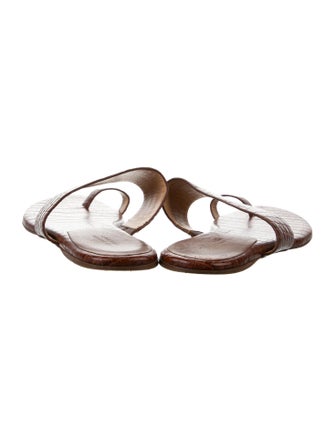 Gabriela Hearst Leather Animal Print Sandals