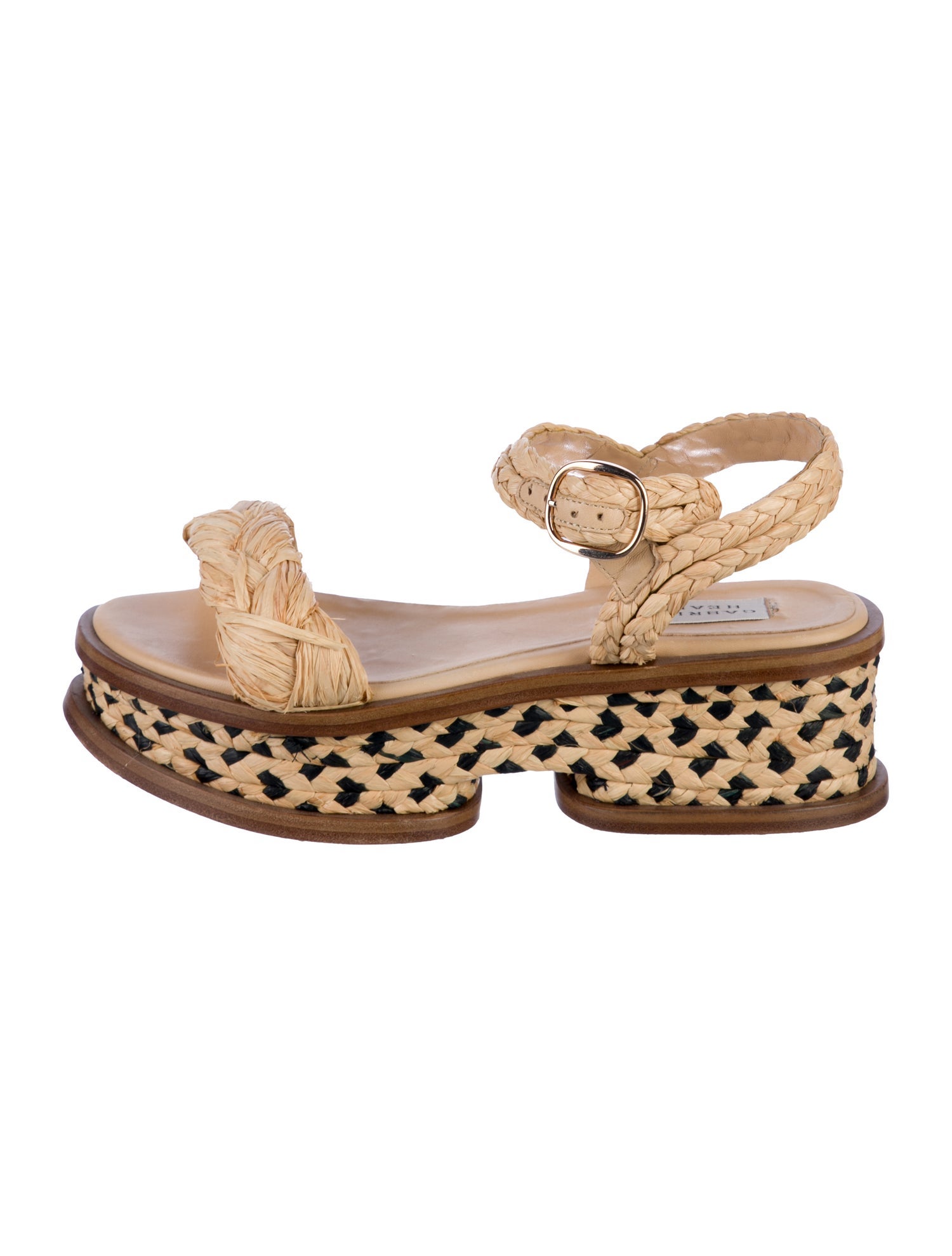 Gabriela Hearst Straw Patterned Slingback Sandals