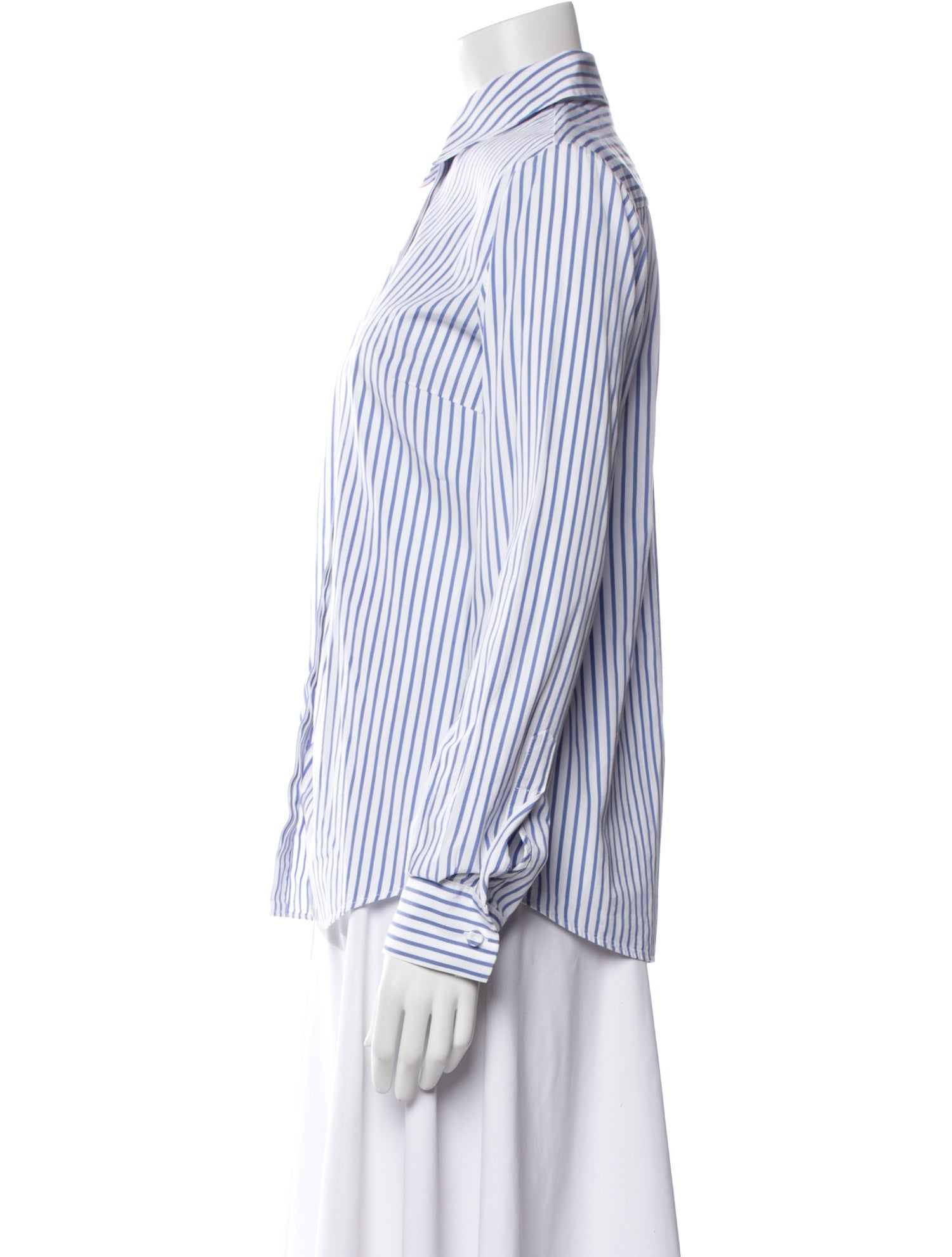 Gabriela Hearst Striped Long Sleeve Button-Up Top
