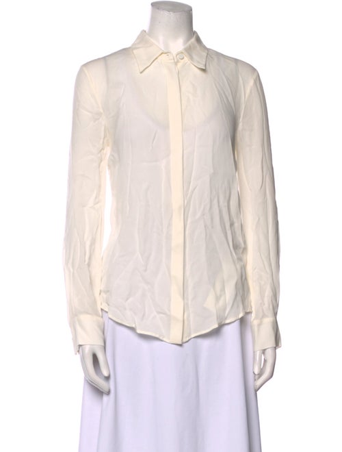 Gabriela Hearst Silk Long Sleeve Button-Up Top