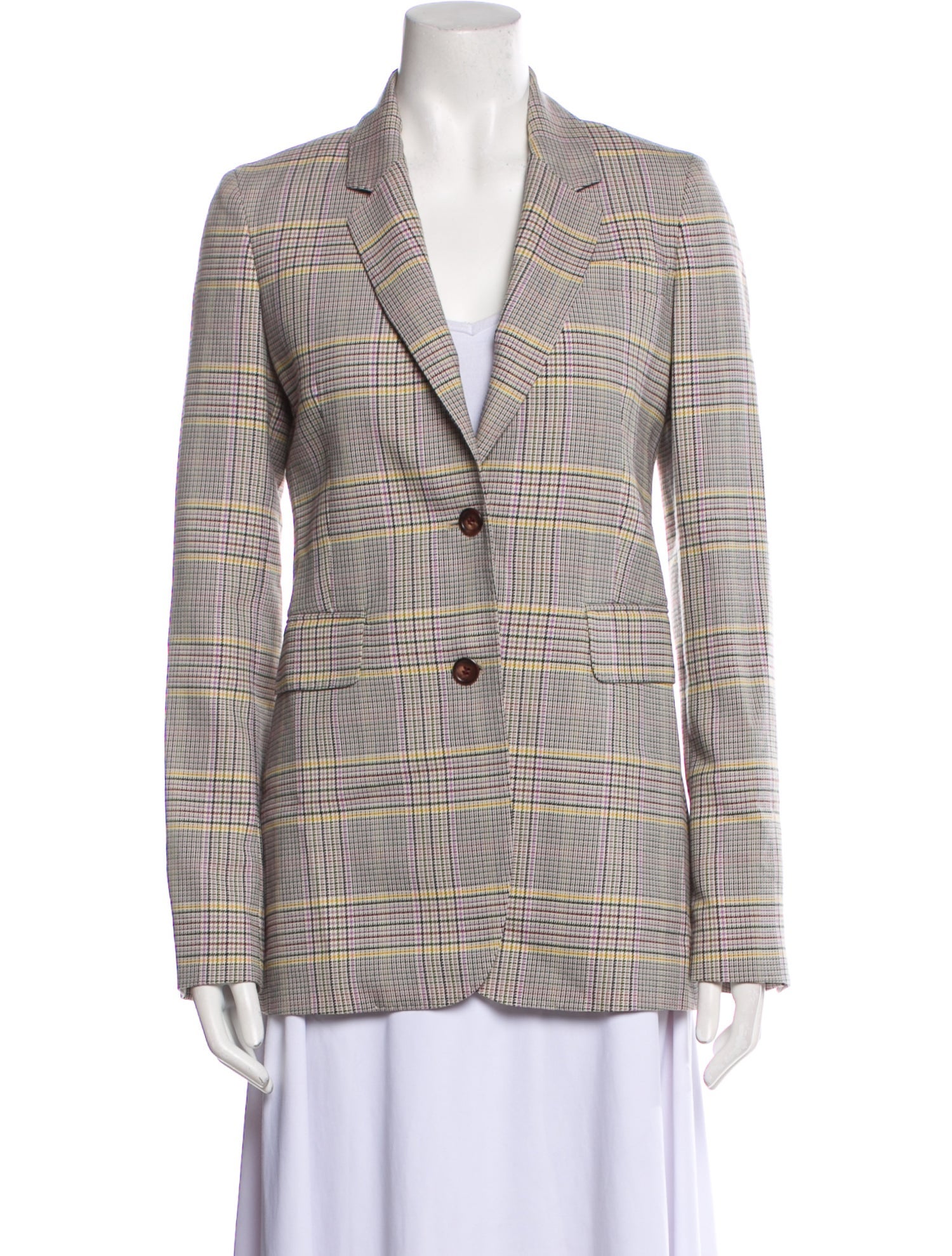 Gabriela Hearst Virgin Wool Plaid Print Blazer