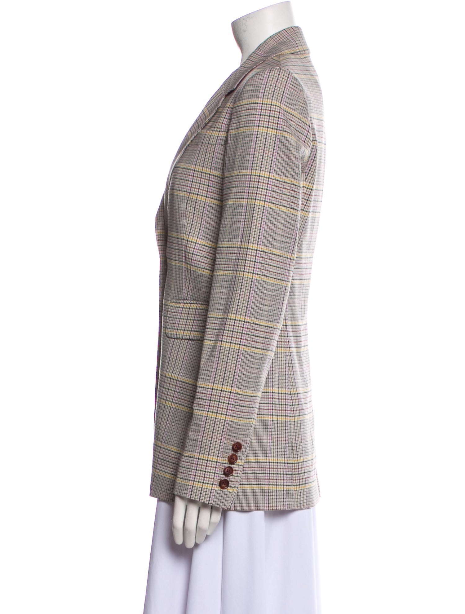 Gabriela Hearst Virgin Wool Plaid Print Blazer