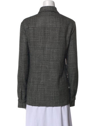 Gabriela Hearst Virgin Wool Long Sleeve Button-Up Top