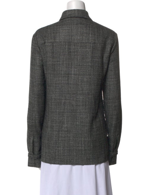 Gabriela Hearst Virgin Wool Long Sleeve Button-Up Top