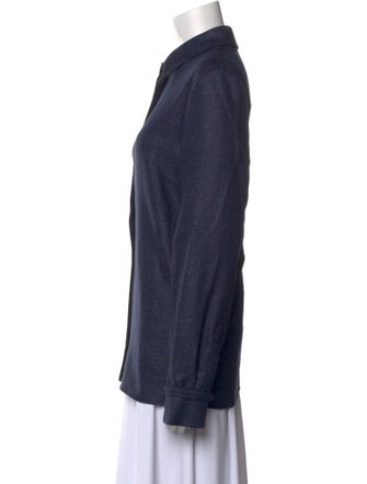 Gabriela Hearst Virgin Wool Long Sleeve Button-Up Top