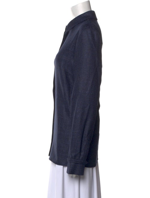 Gabriela Hearst Virgin Wool Long Sleeve Button-Up Top