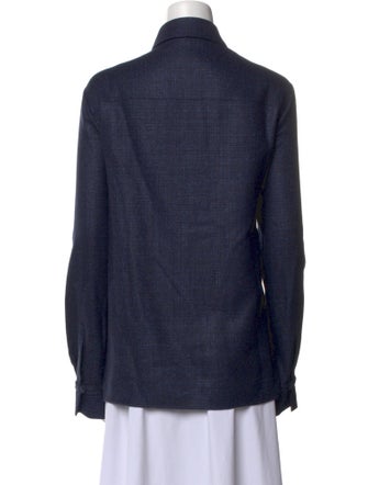 Gabriela Hearst Virgin Wool Long Sleeve Button-Up Top