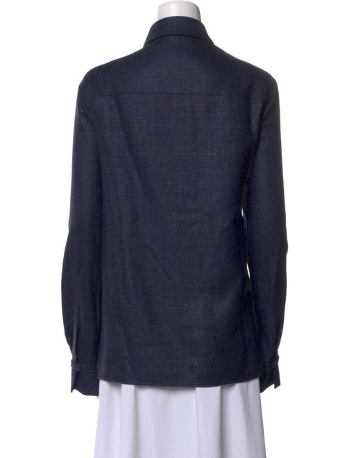 Gabriela Hearst Virgin Wool Long Sleeve Button-Up Top