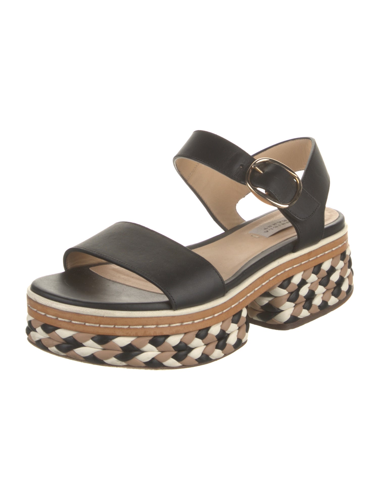 Gabriela Hearst Leather Braided Accents Slingback Sandals