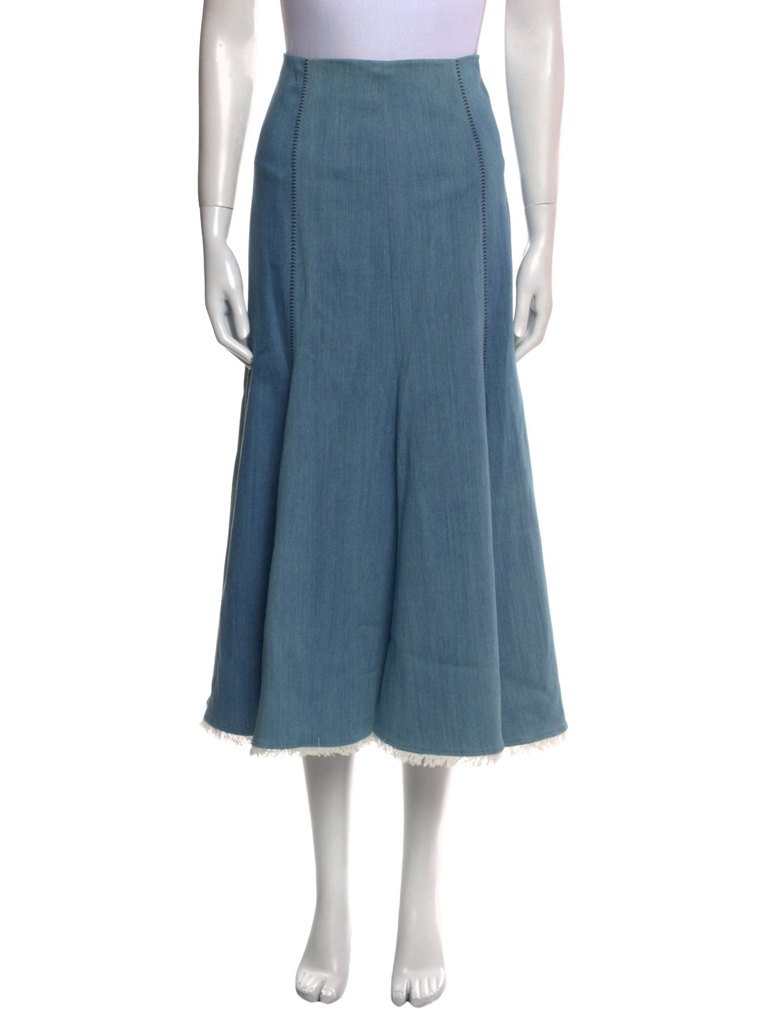 Gabriela Hearst Raw-Edge Trim Midi Length Skirt