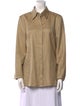 Gabriela Hearst Wool Long Sleeve Button-Up Top