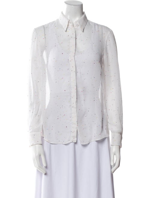 Gabriela Hearst Polka Dot Print Long Sleeve Button-Up Top