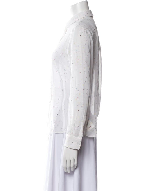 Gabriela Hearst Polka Dot Print Long Sleeve Button-Up Top