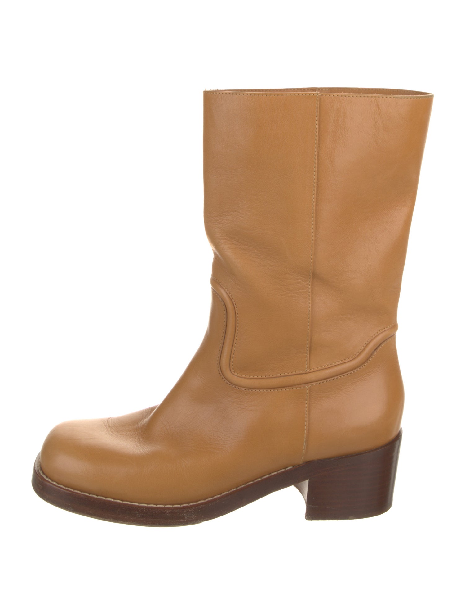 Gabriela Hearst Leather Colorblock Pattern Boots