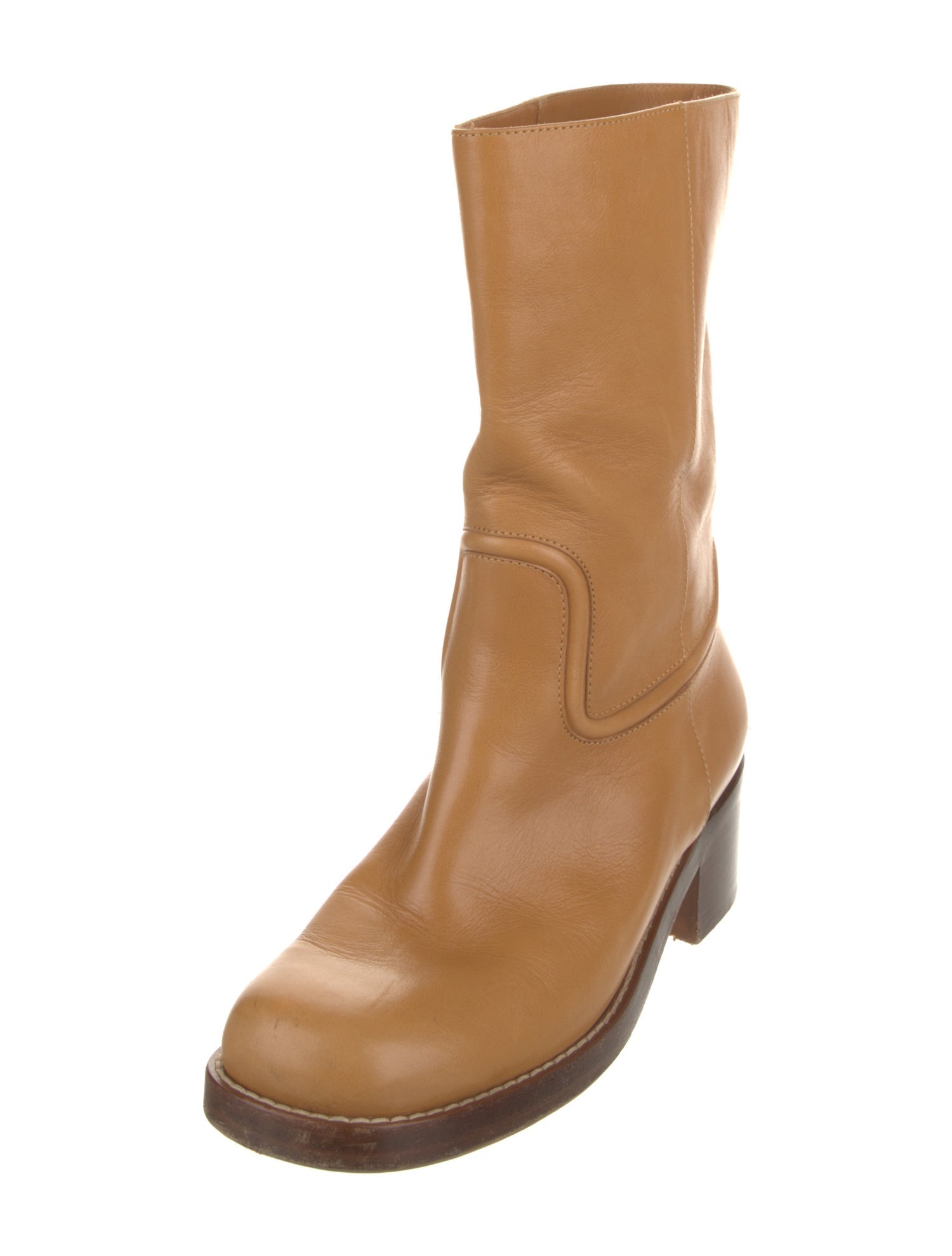 Gabriela Hearst Leather Colorblock Pattern Boots