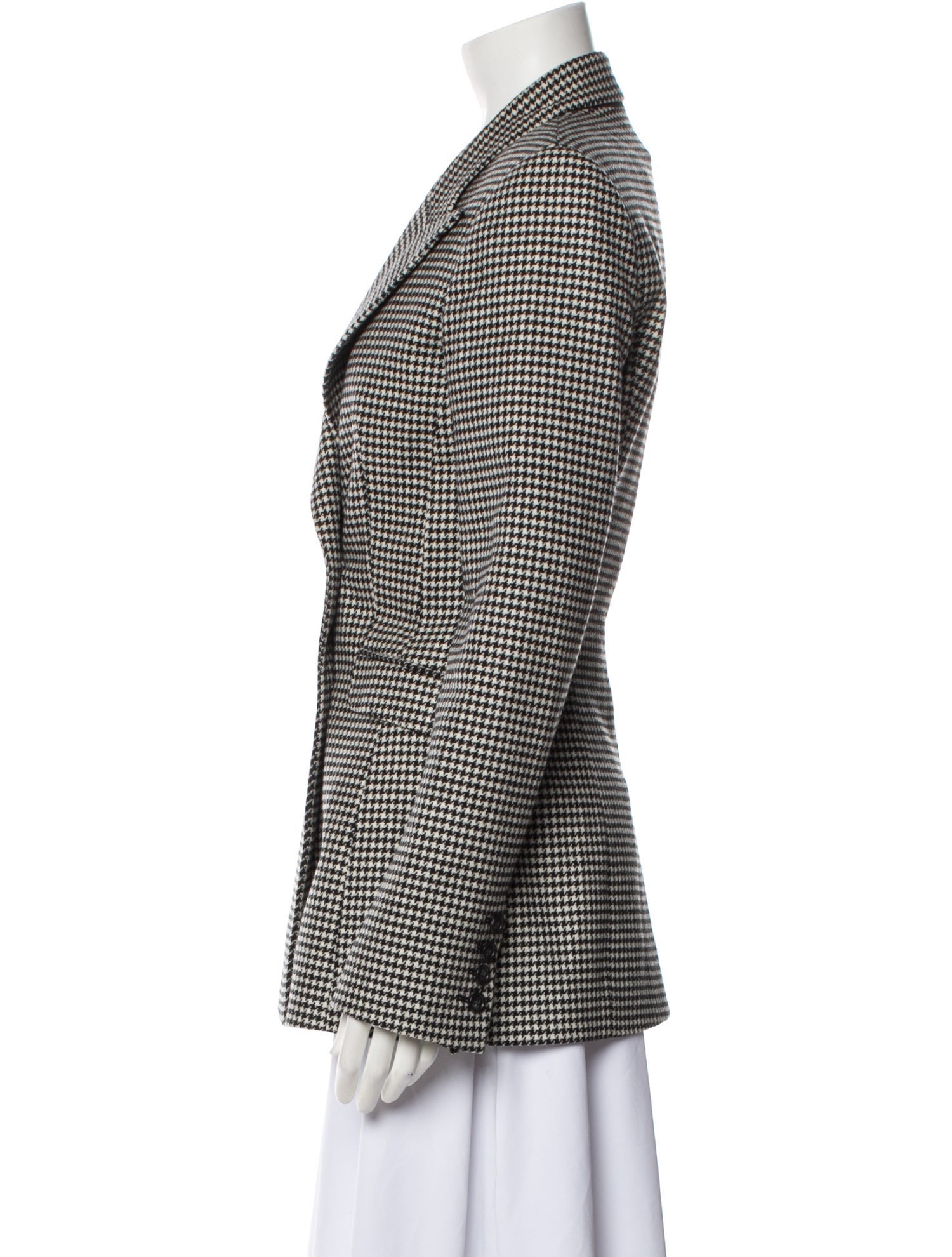Gabriela Hearst Virgin Wool Houndstooth Print Blazer