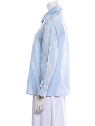 Gabriela Hearst Linen Long Sleeve Button-Up Top