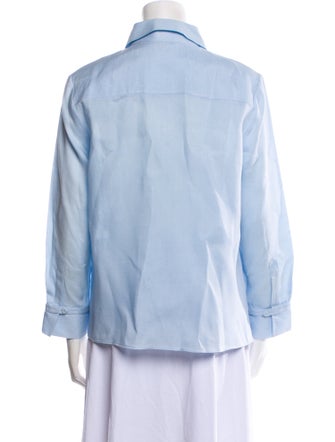 Gabriela Hearst Linen Long Sleeve Button-Up Top