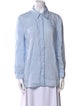 Gabriela Hearst Linen Long Sleeve Button-Up Top